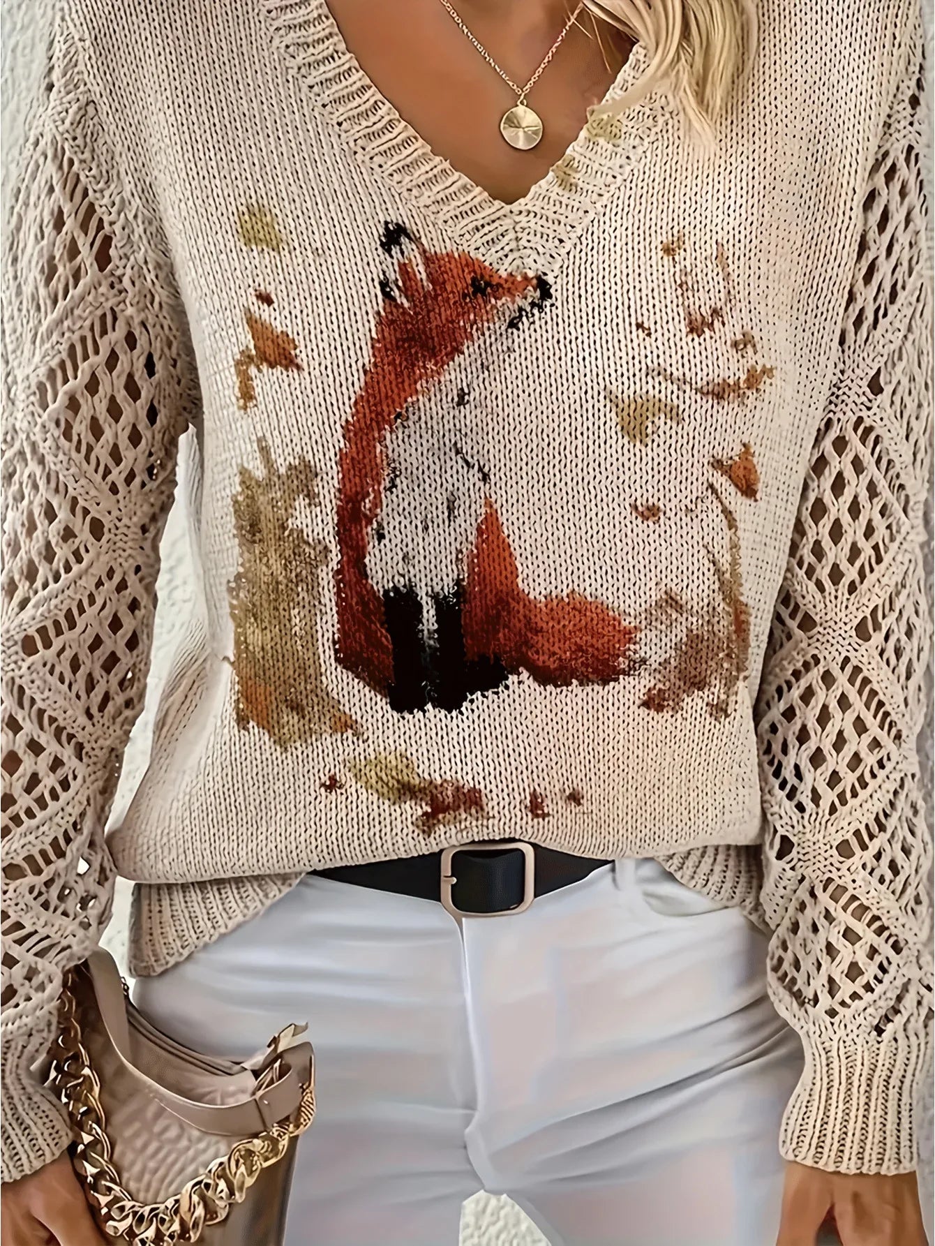 Bohemian Floral Print Sweater